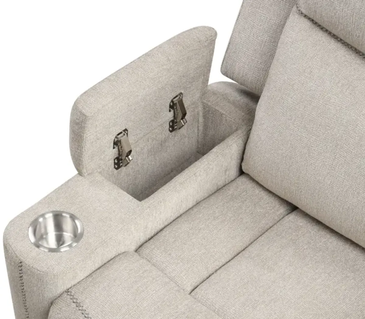Galya - Motion Loveseat With Console - Light Gray