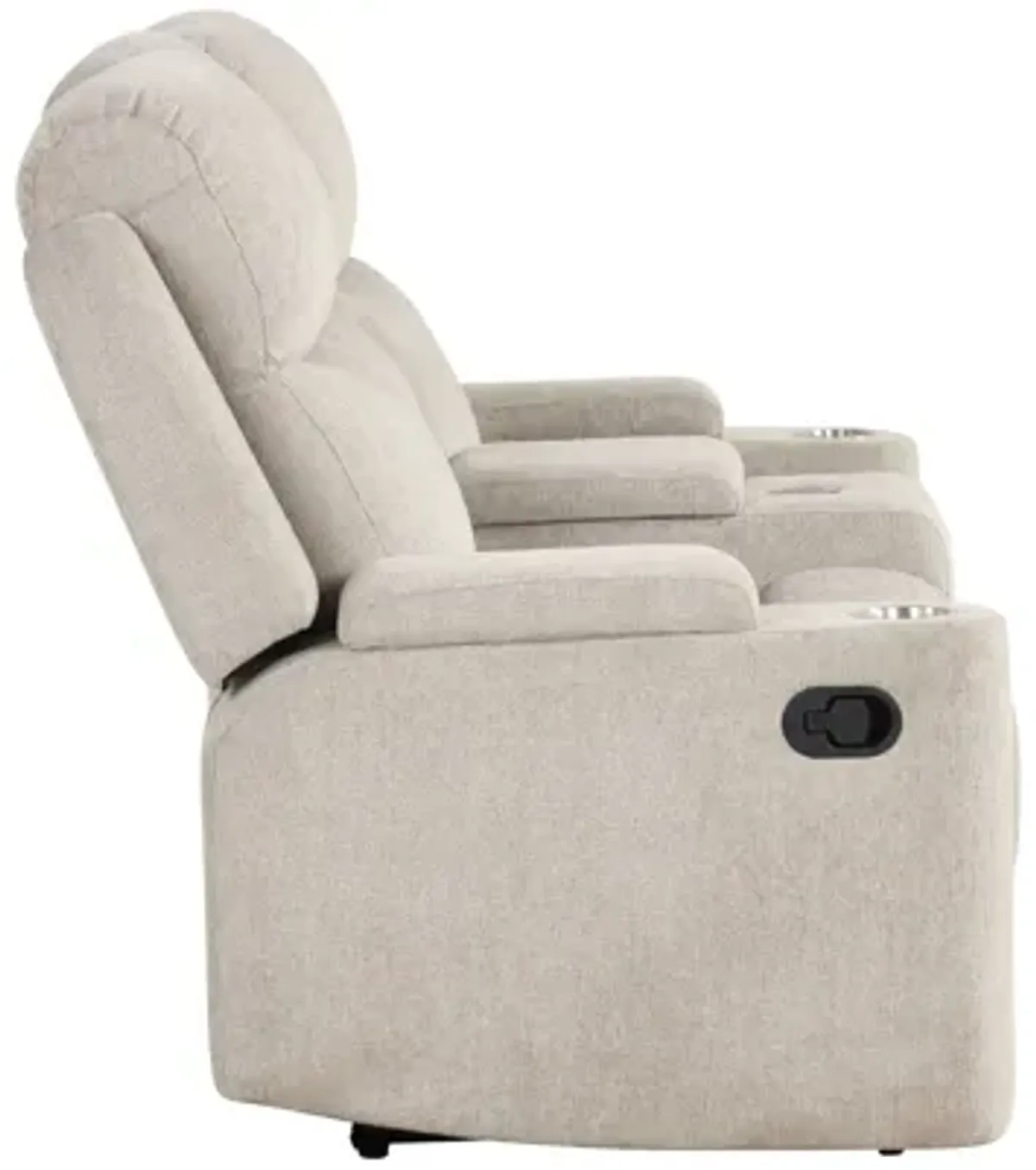 Galya - Motion Loveseat With Console - Light Gray