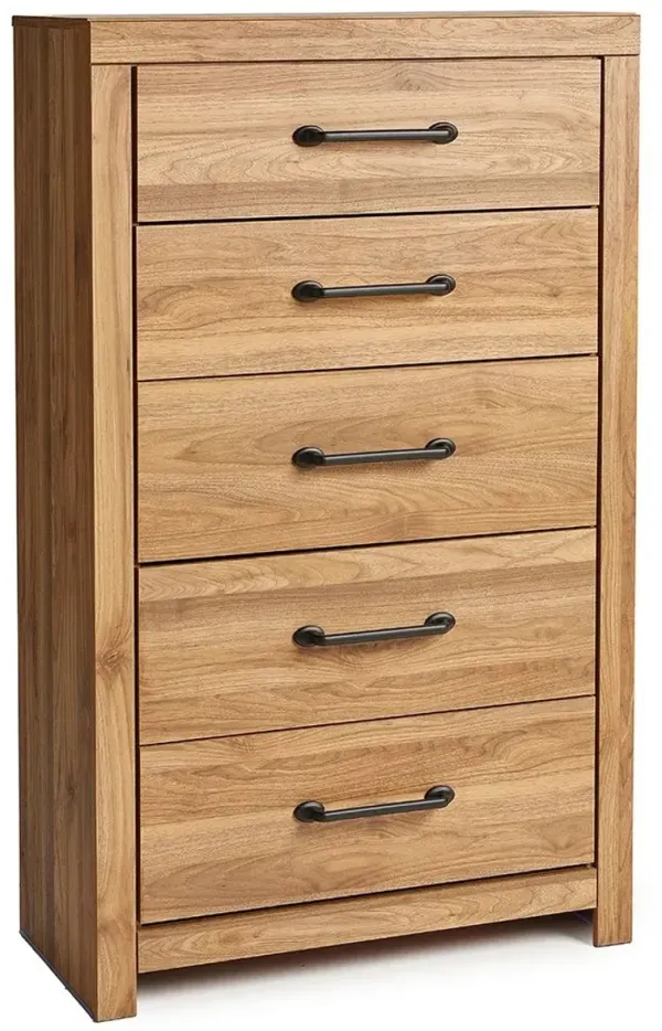 Pasklyn - Brown - Five Drawer Chest