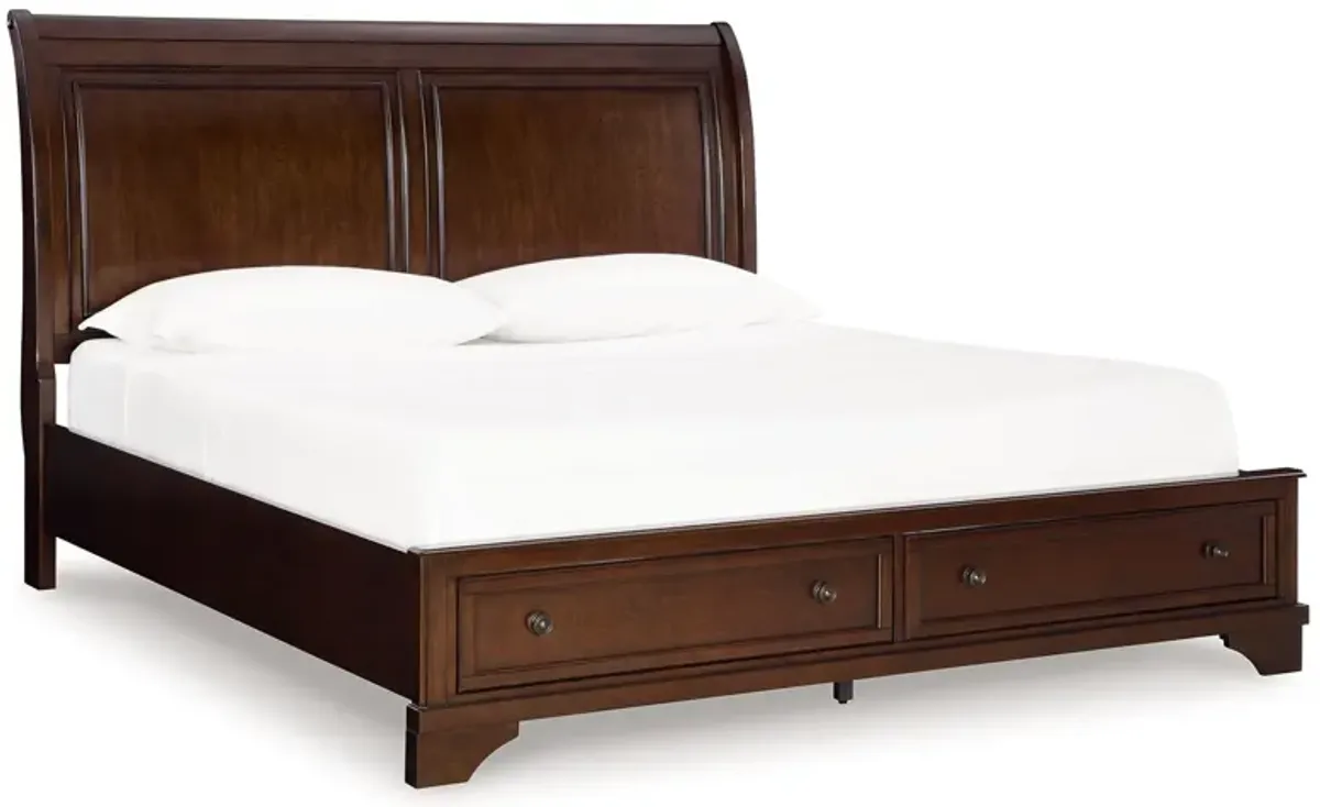 Trellington - Brown - Queen Sleigh Storage Bed