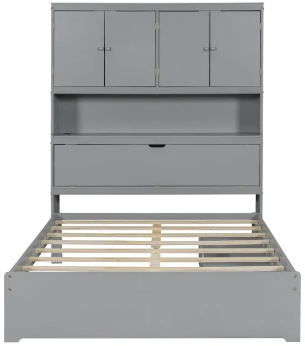 Platform Bed With USB, Storage Headboard & Drawers