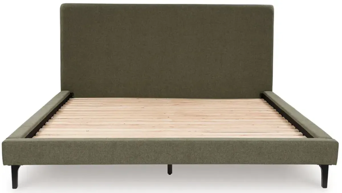 Chirason - Sage Green - California King Upholstered Bed With Roll Slats