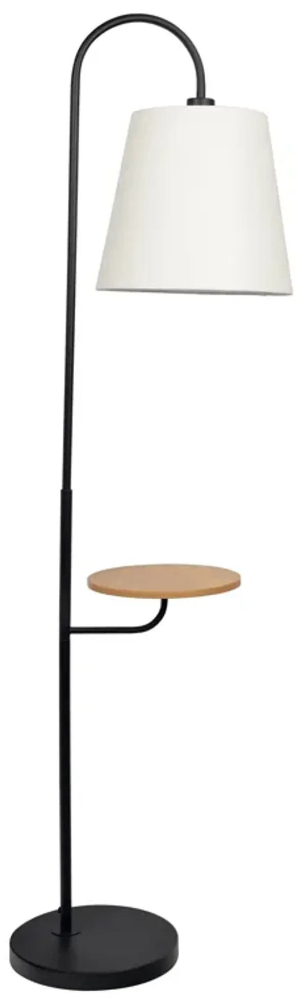 Seoul - Floor Lamp With Rotary Switch Wood Table Base - Black / White