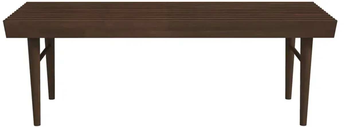 Mia - Mid-Century Modern Bench - Dark Brown