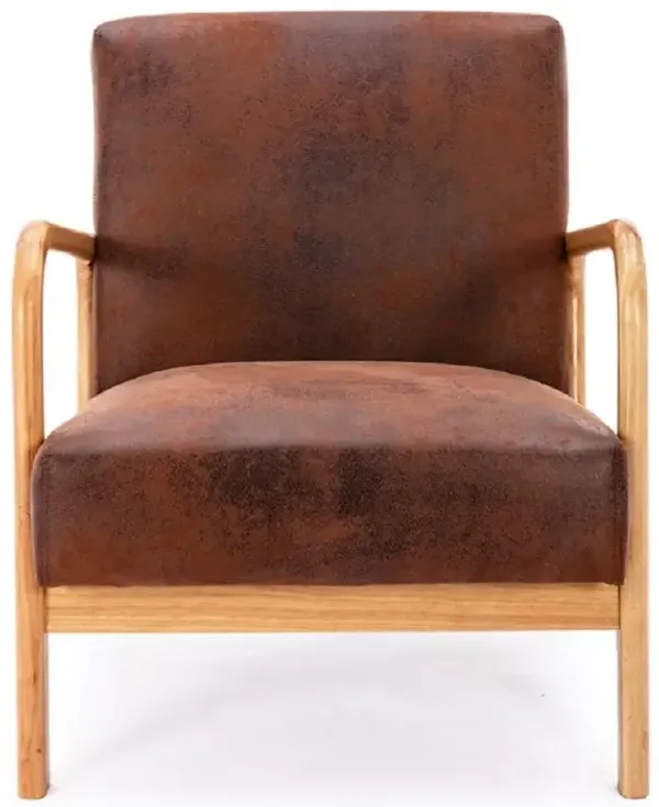 Classic Mid-Century Modern Accent Chairs, Open Framed Armchair With Cushioning