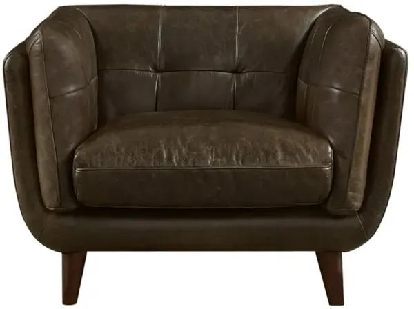 Solana - Waxy Pull Up, Leather Chair - Dark Brown