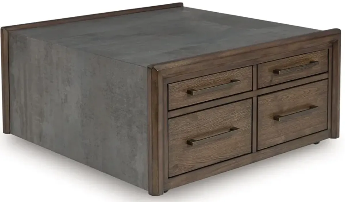 Kallenny - Square Cocktail Table - Brown / Gray