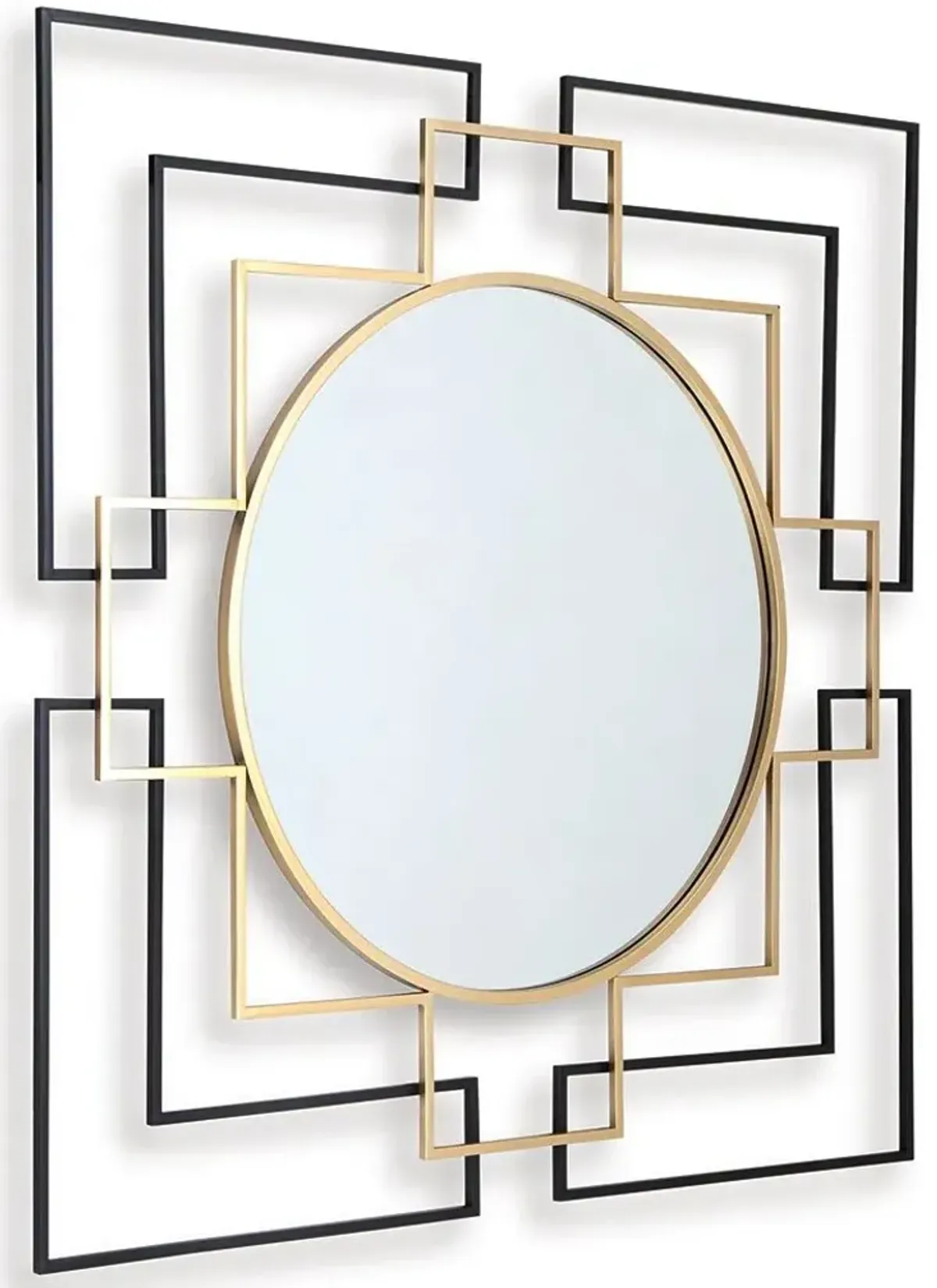 Oceanal - Accent Mirror - Black / Gold Finish