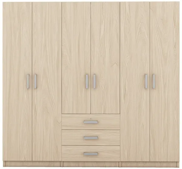 6 Doors Wardrobe Storage For Bedroom, With Big Drawers