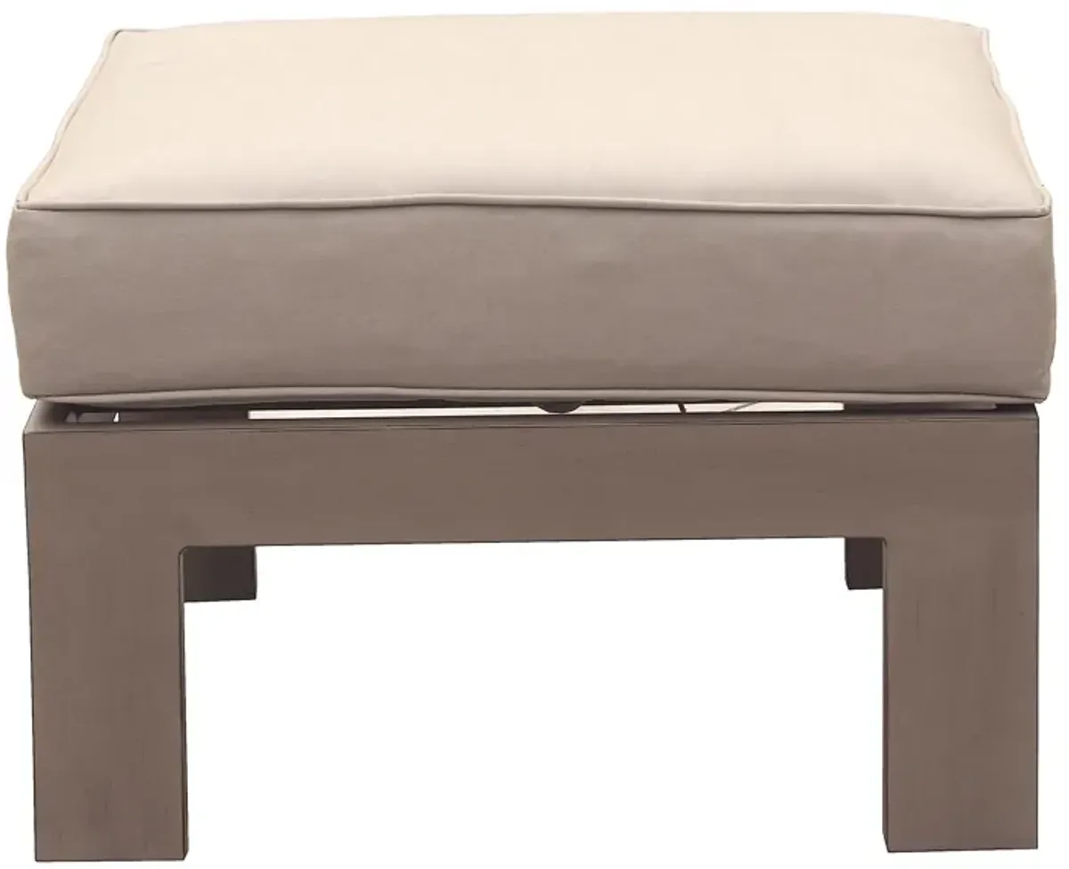 Patio Indoor Outdoor Aluminum Ottoman Footstool With Cushion