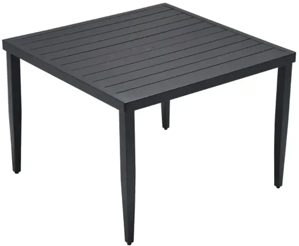 Outdoor Patio Rectangle Dining Table With Tapered Feet & Umbrella Hole