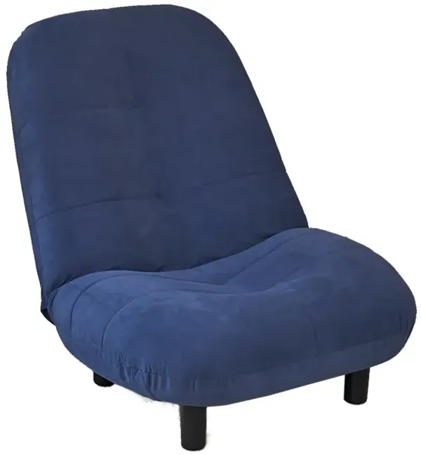 Single Sofa Reclining Japanese Chair Lazy Sofa Tatami Balcony Adjustable Chair - Navy Blue