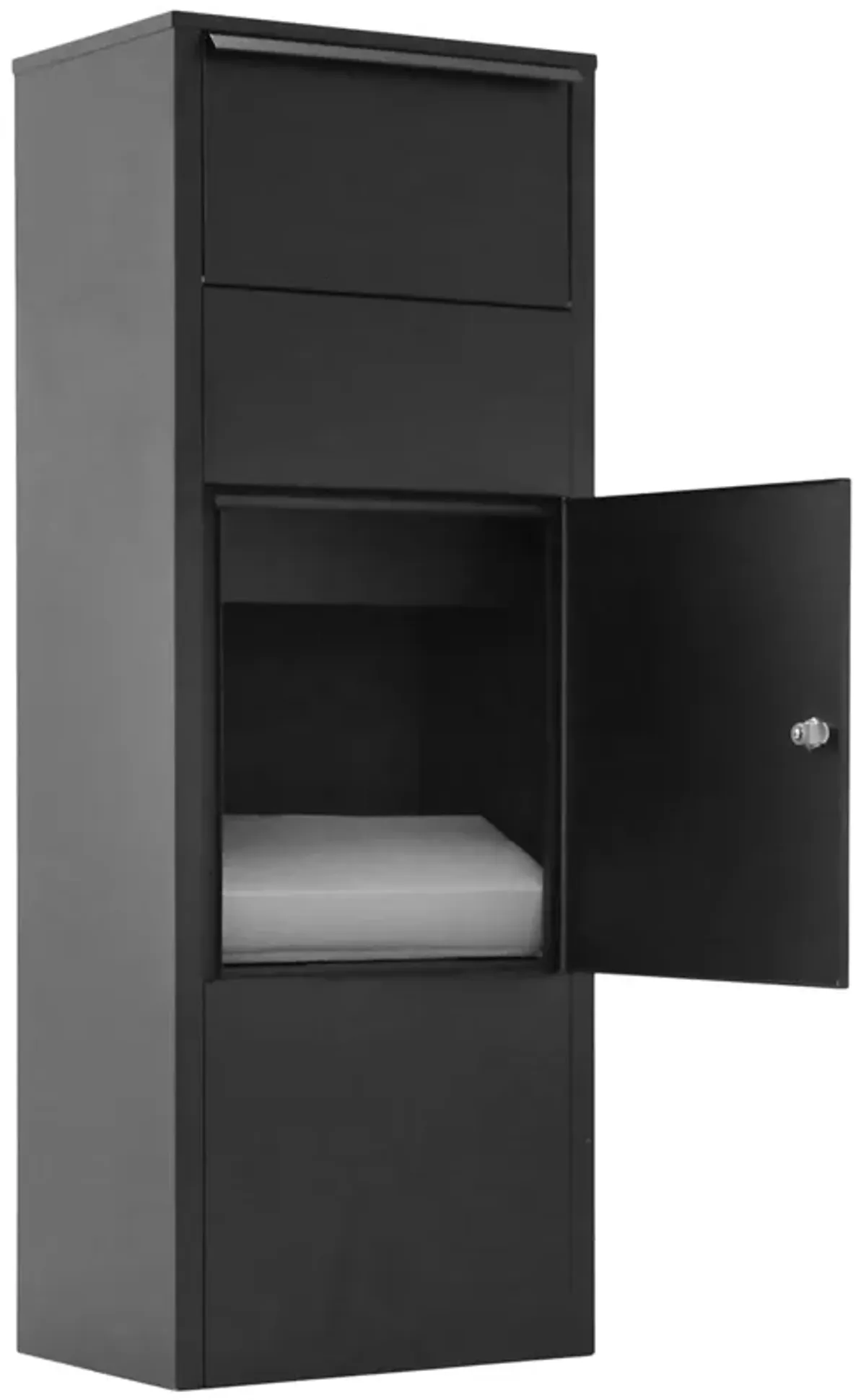 Large Package Delivery Parcel Mail Drop Box With Lockable Storage Compartment Heavy Duty Weatherproof For Express Mail Delivery For Home & Business Use - Black