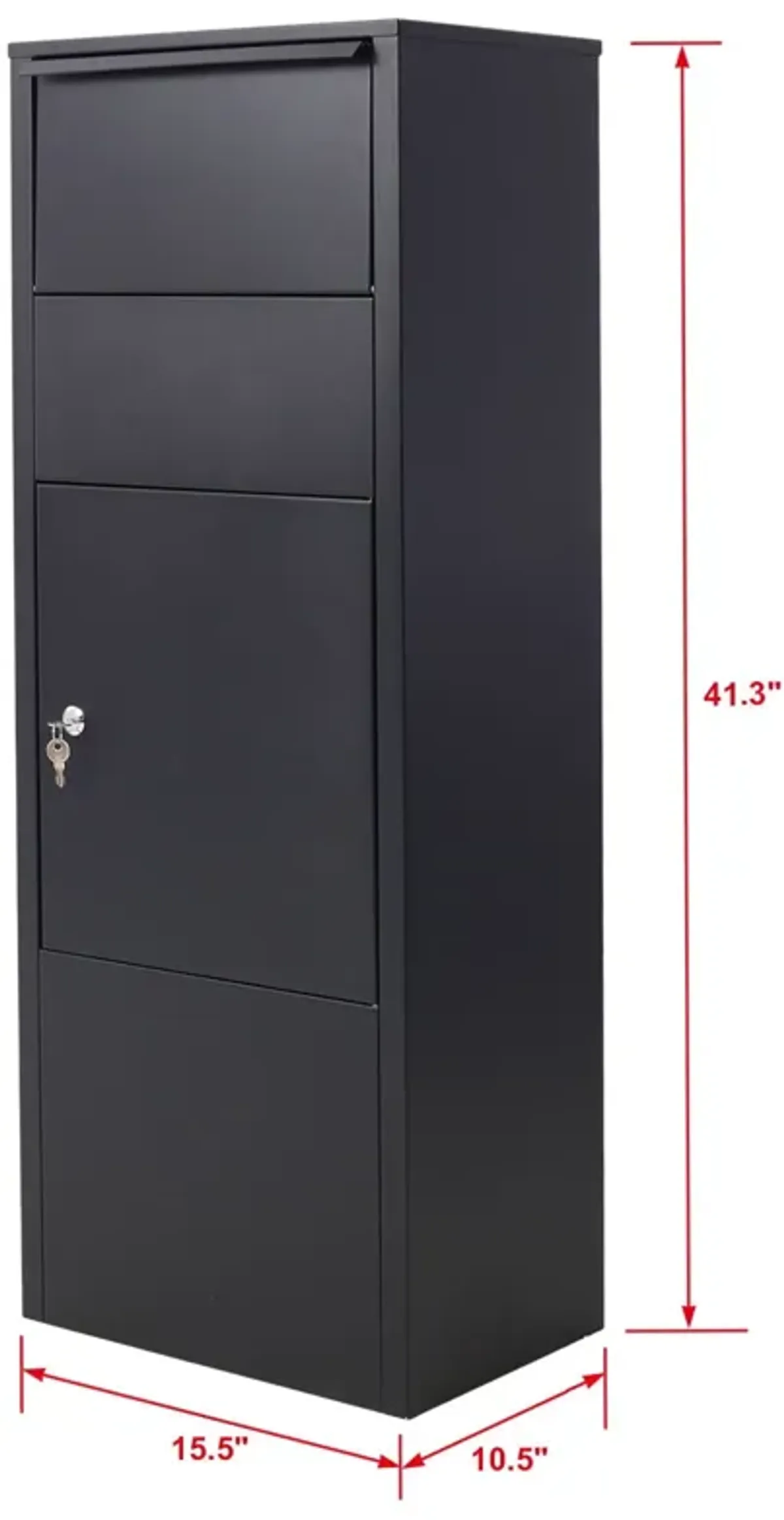 Large Package Delivery Parcel Mail Drop Box With Lockable Storage Compartment Heavy Duty Weatherproof For Express Mail Delivery For Home & Business Use - Black