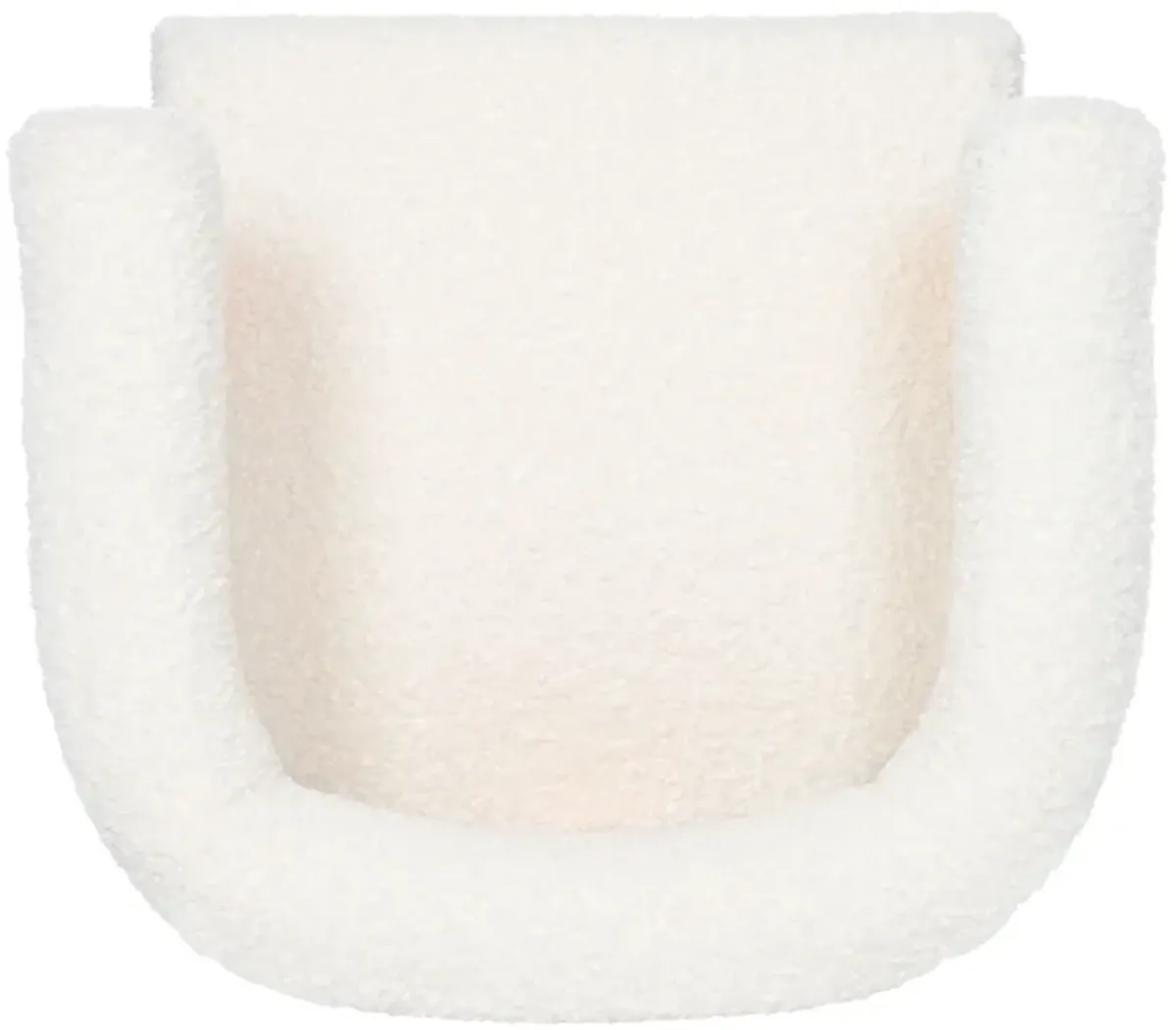 Mid-Century Modern Barrel Accent Chair, Upholstered Kitchen & Dining Room Chairs With Arms, Teddy Velvet Boucle Accent Chairs Side Chairs For Kitchen Living Room Bedroom - White