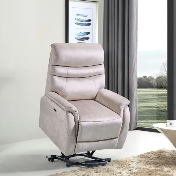 Comfortable Electric Lift Chair, Made Of High Grade Leather, Provides Full Body Support And Convenient Remote Control Operation, Making It An Ideal Choice For The Elderly And Those With Limited Mobili - Light Gray