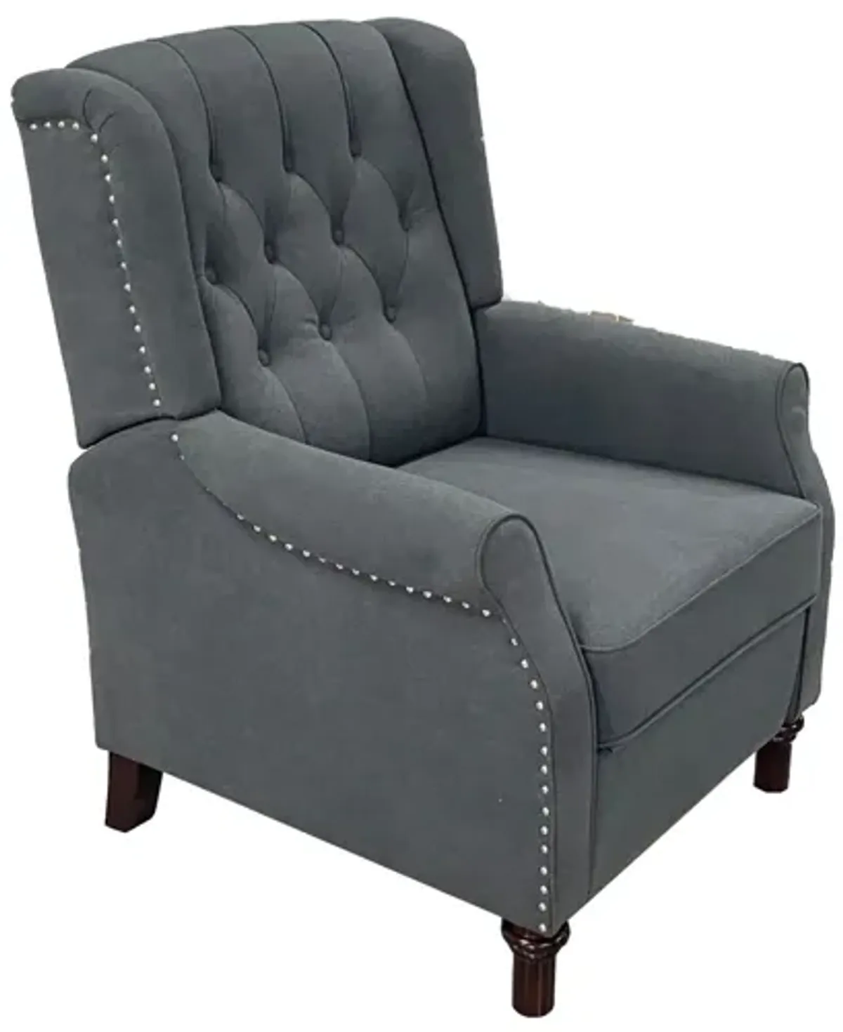 New Design Classic Waterproof Fabric Living Room Pull Button Sofa, High Back Manual Recliner Chair Cinema Home Theatre Cozy Recliner Sofa - Dark Gray
