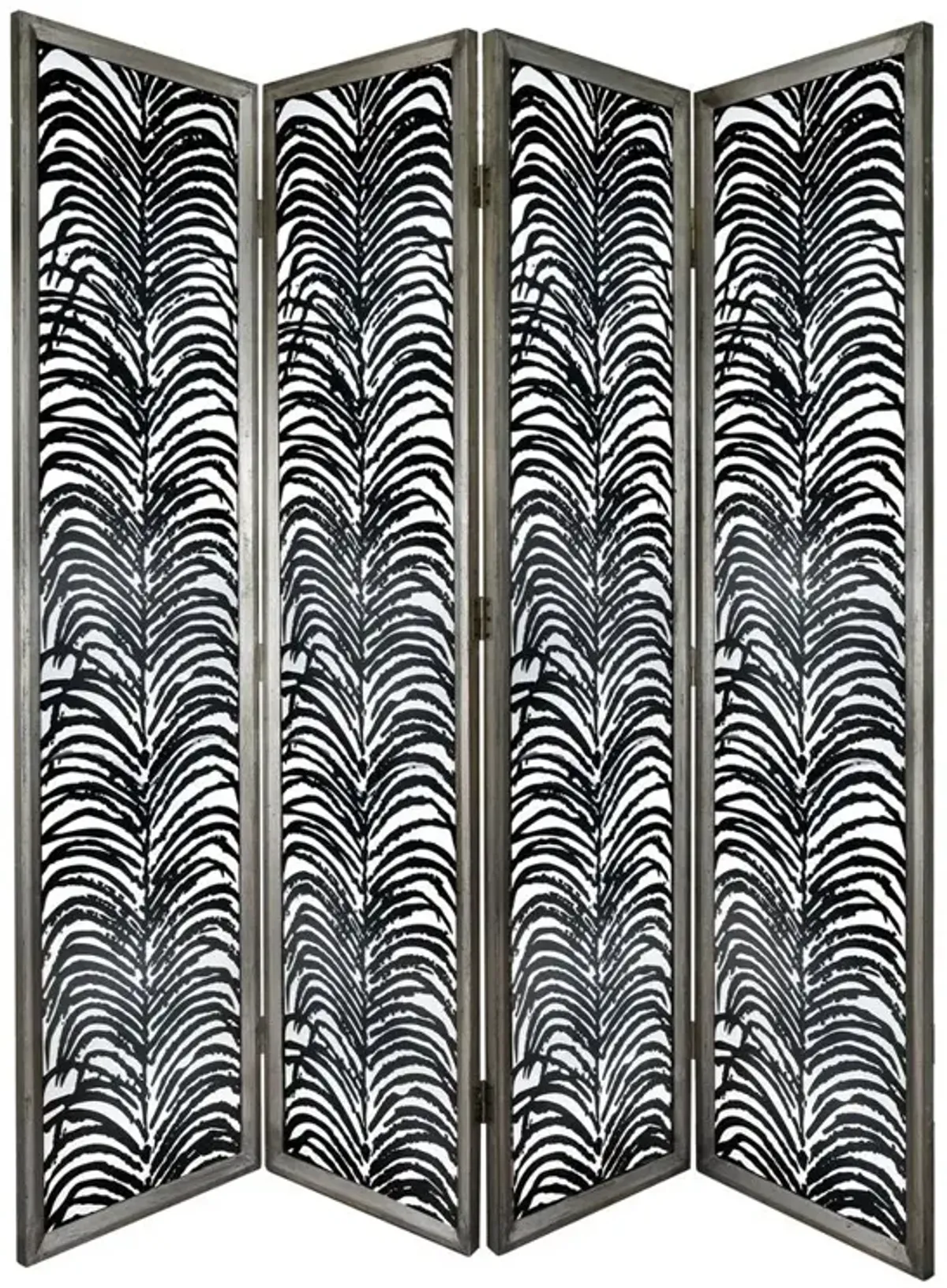 Room Divider, Herero 4 Panel Decorative Screen - Black