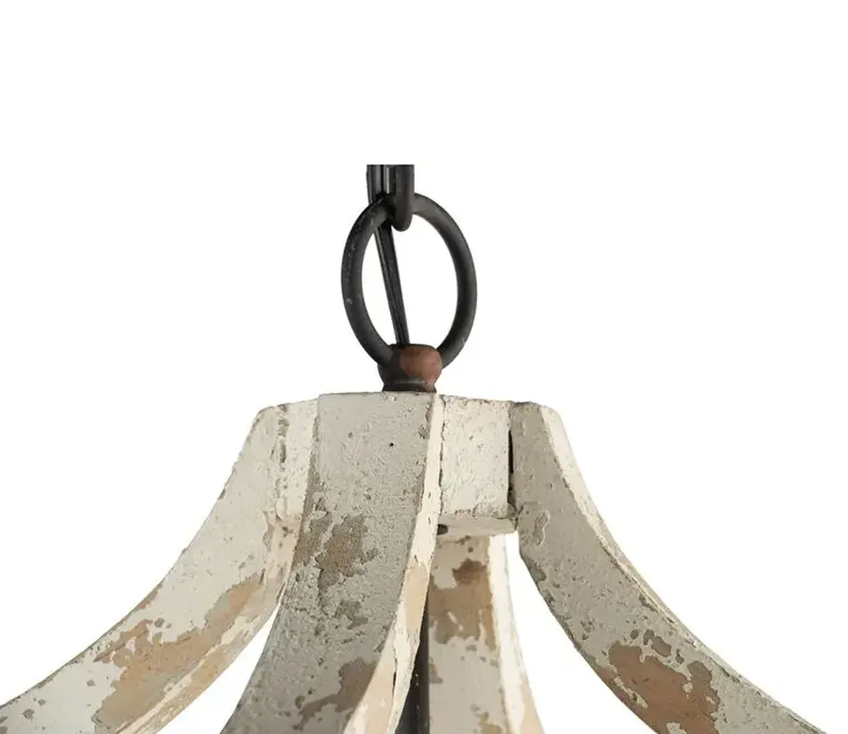 4 Light Chandelier, Hanging Light Fixture With Adjustable Chain For Kitchen, Bulb Not Included - Cream