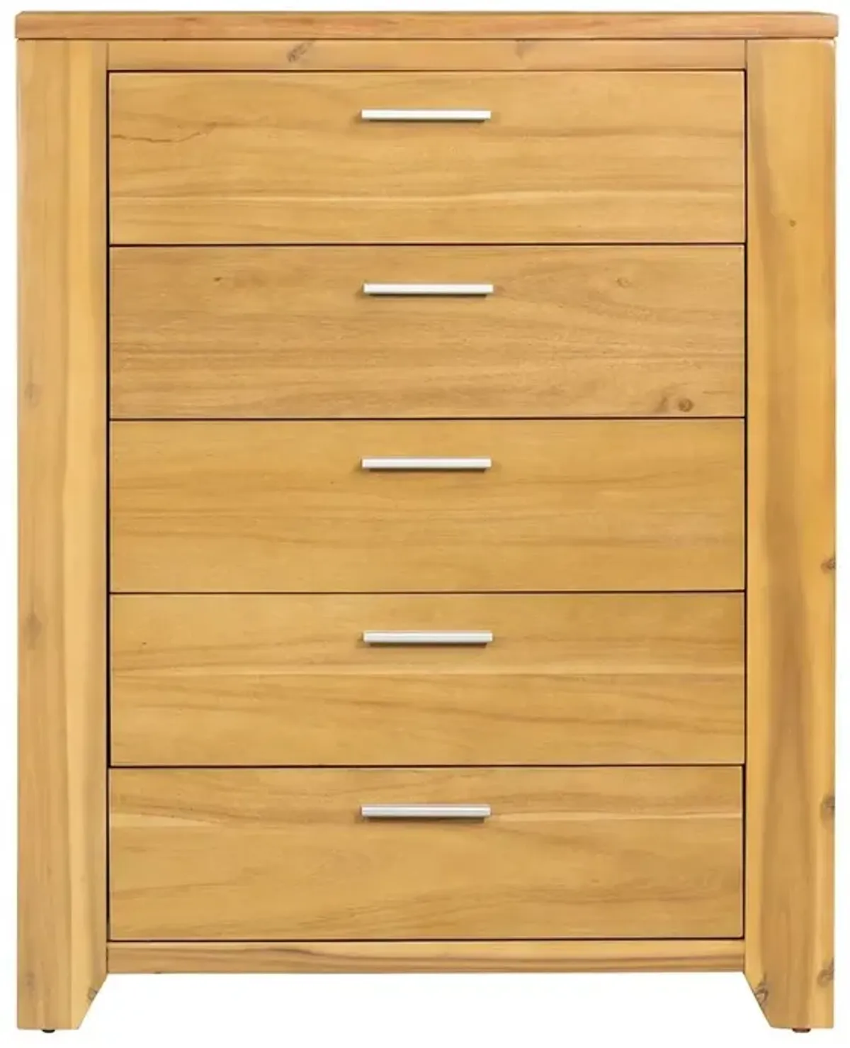 5 Drawer Dresser - Natural Wood / Brown