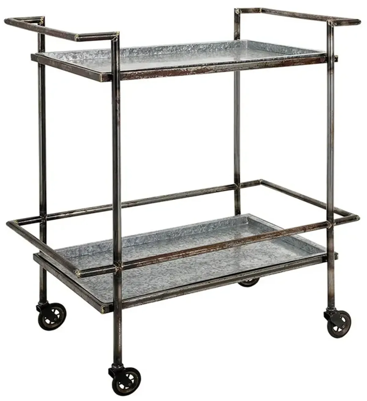 Percy Galvanized Metal Bar Cart - Gray