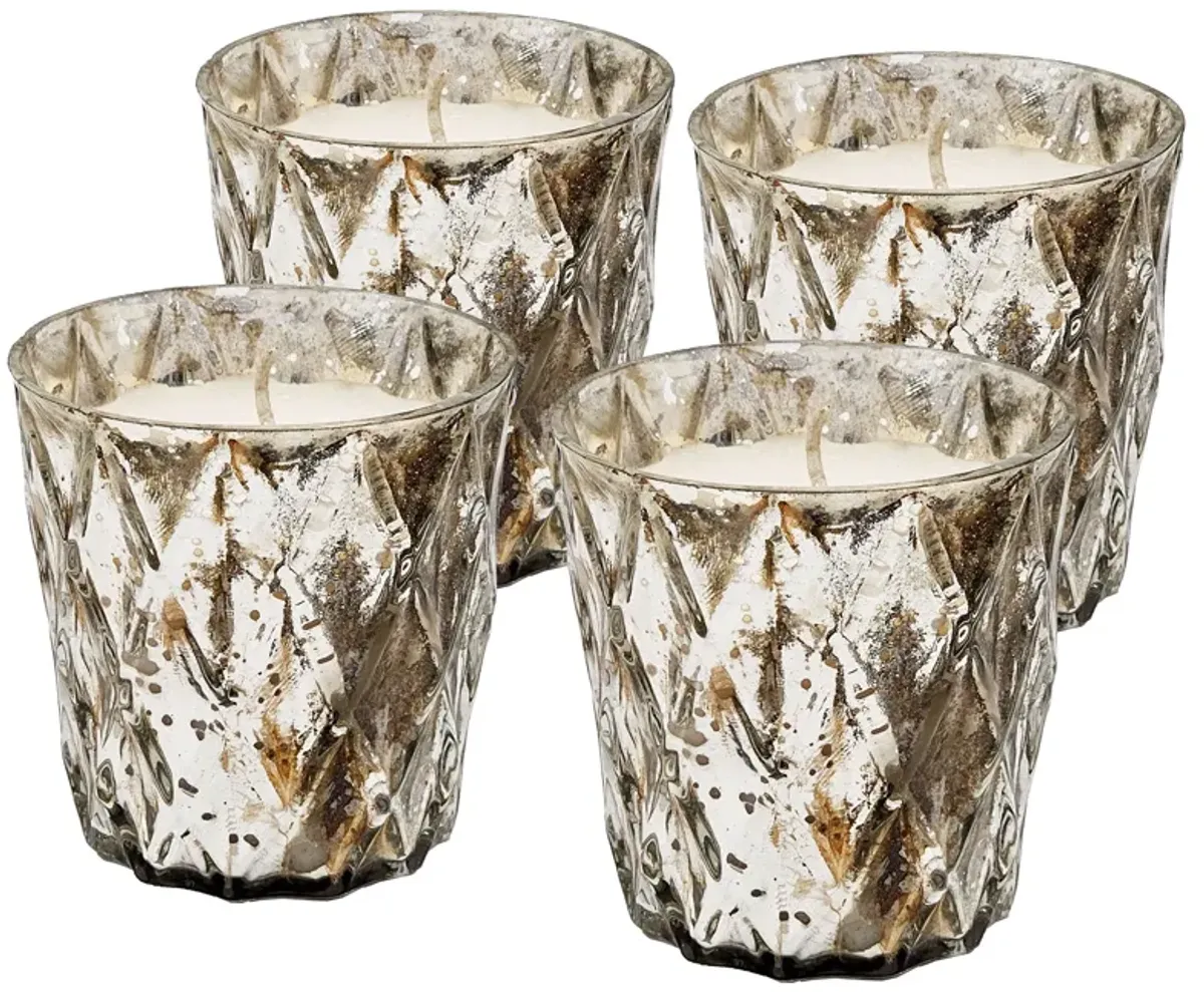 Scented Soy Wax Candle (Set of 4) - Silver