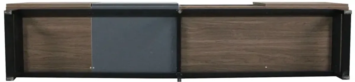 Modern TV With 3 Cabinets & Open Shelves, Color-Matching Media Console Table For Tvs Up To 80'', Entertainment Center With Drop Down Door For Living Room - Dark Brown