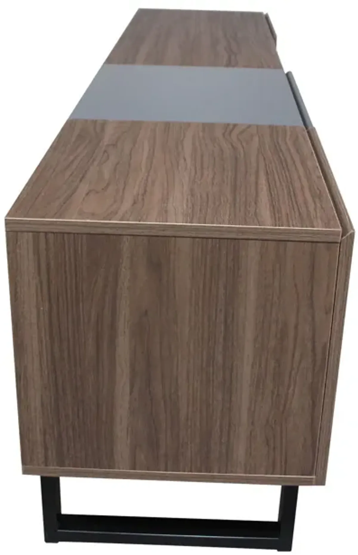 Modern TV With 3 Cabinets & Open Shelves, Color-Matching Media Console Table For Tvs Up To 80'', Entertainment Center With Drop Down Door For Living Room - Dark Brown