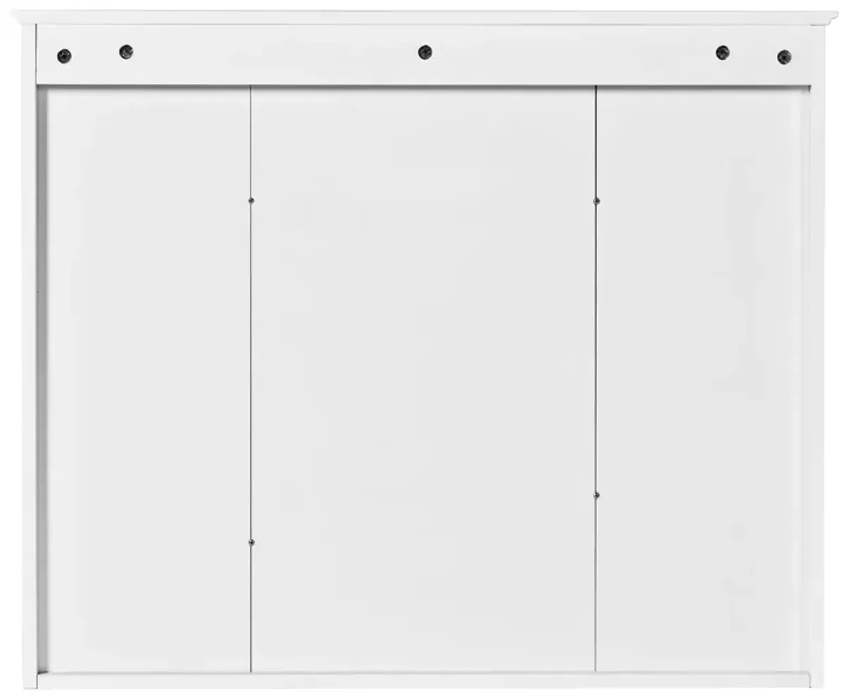 Wall Mounted Bathroom Medicine Wall Cabinet With Mirror & Open Shelves
