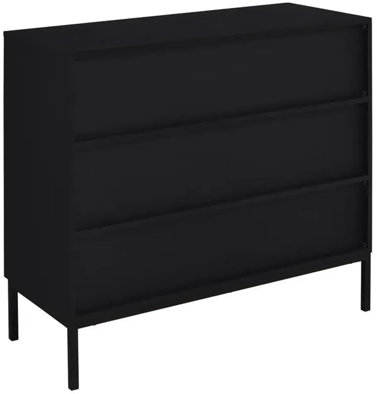 Jess - 2-Door Arched Fluted Glass Accent Cabinet - Black