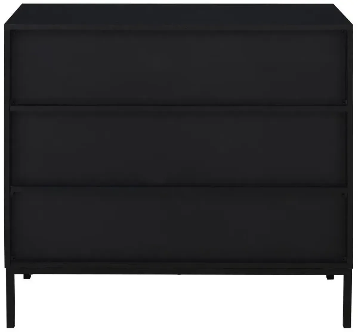 Jess - 2-Door Arched Fluted Glass Accent Cabinet - Black