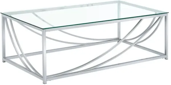 Lille - 3 Piece Glass Top Coffee End Sofa Table Set - Chrome