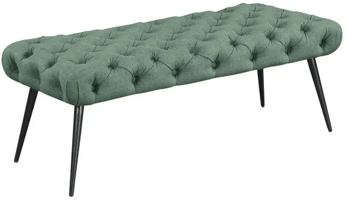 Ella - Upholstered Tufted Bench Metal Legs