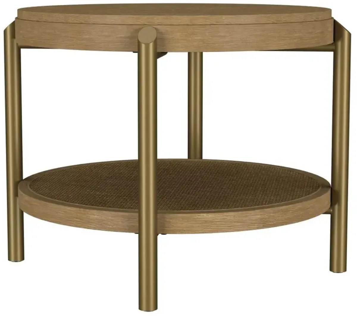 Arini - Round End Side Table With Storage Shelf