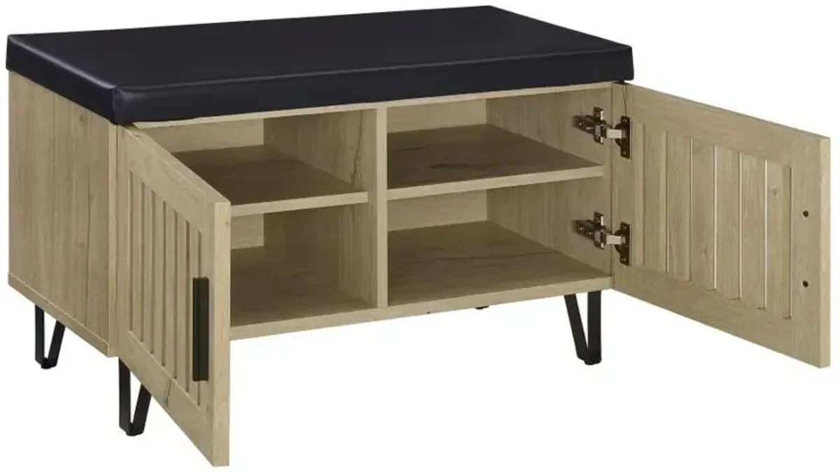 Brixton - 2-Door Padded Entryway Shoe Storage Bench