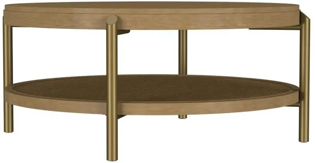 Arini - Round Coffee Table With Storage Shelf