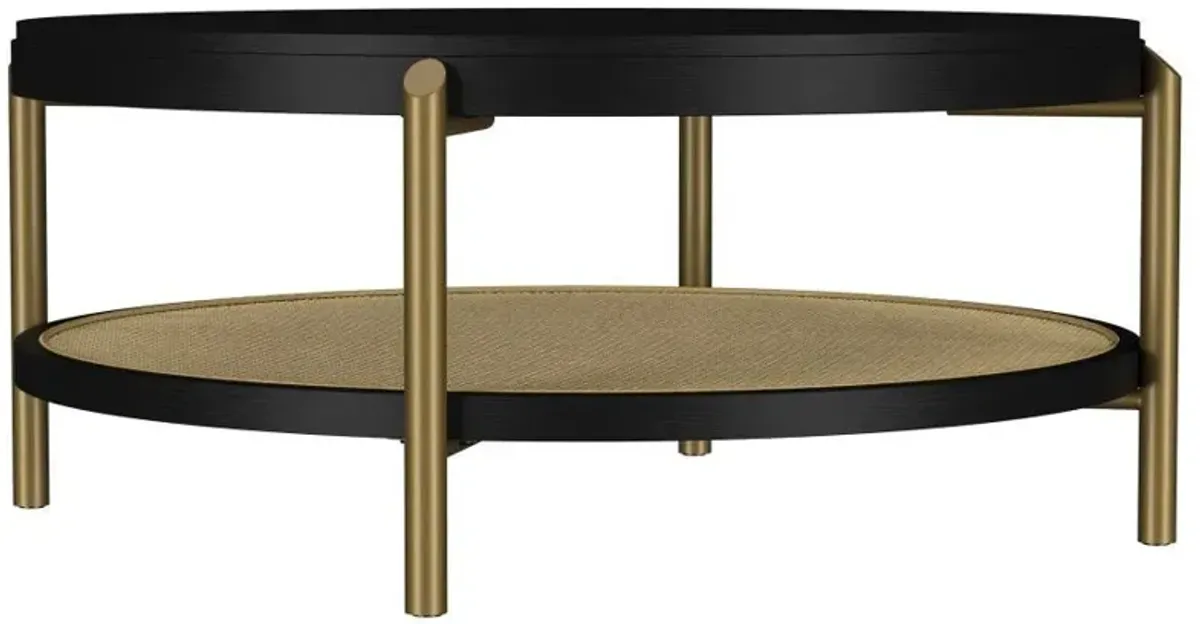 Arini - Round Coffee Table With Storage Shelf