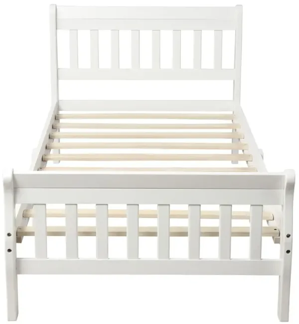 Platform Bed, Mattress Foundation Sleigh Bed With Headboard, Footboard, Slat Support