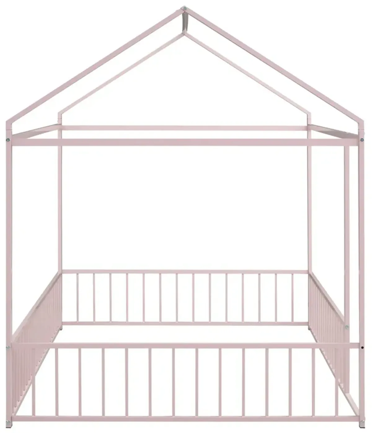 Metal Bed House Bed Frame With Fence
