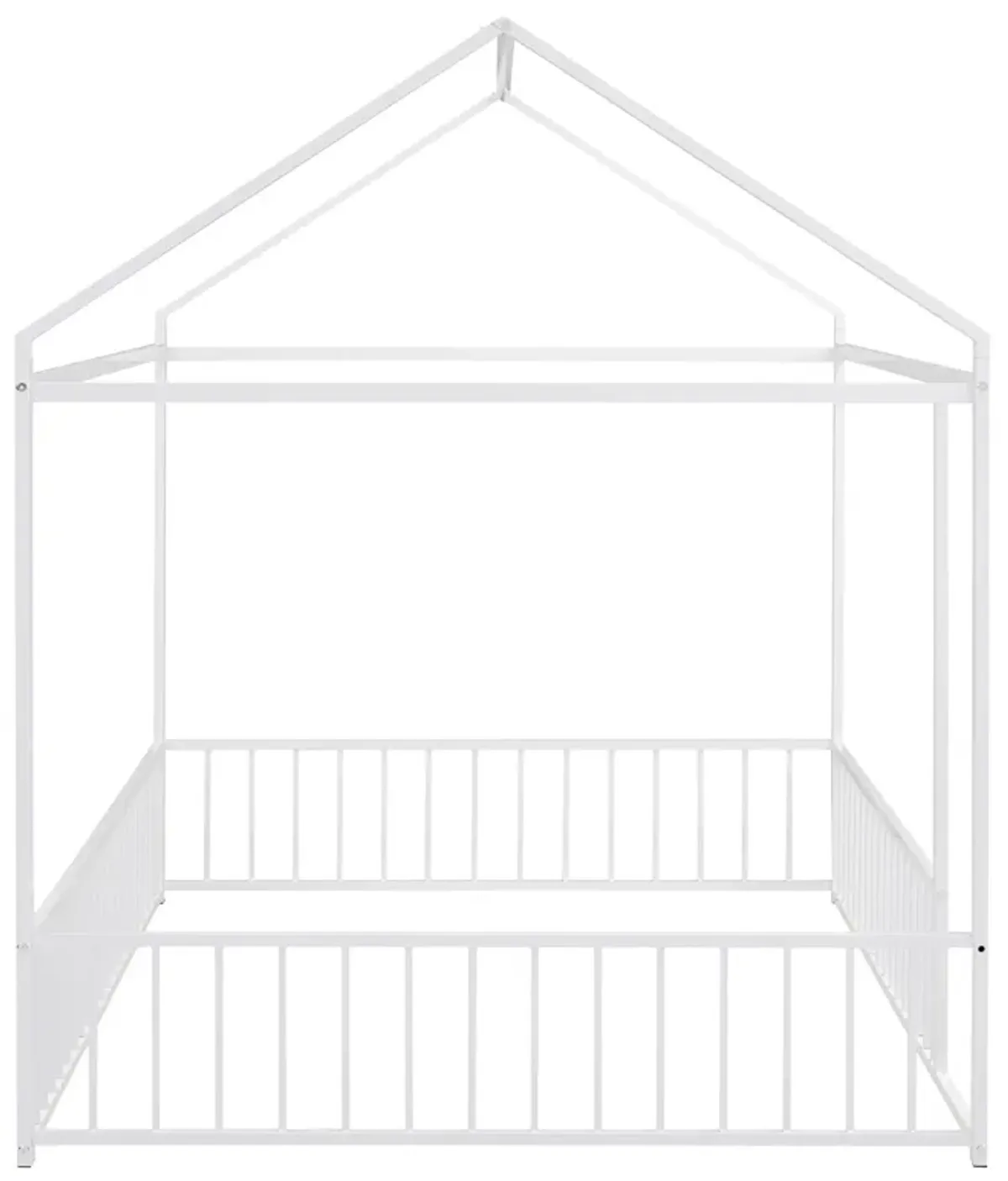 Metal Bed House Bed Frame With Fence