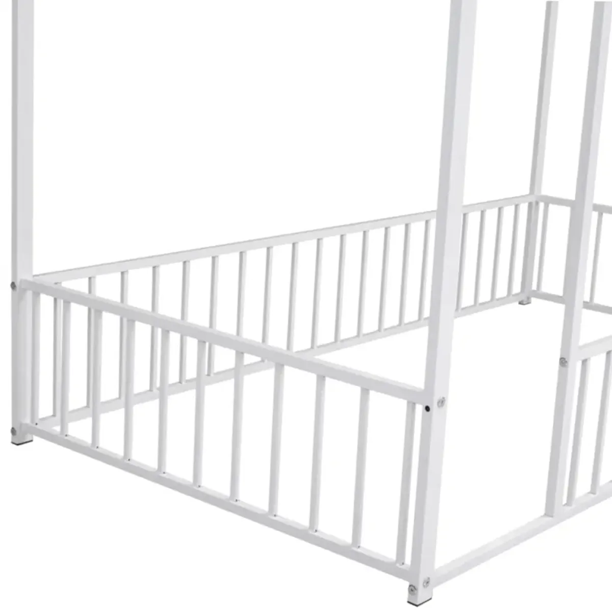 Metal Bed House Bed Frame With Fence