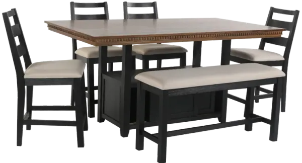 6-Piece Counter Height Dining Room Set