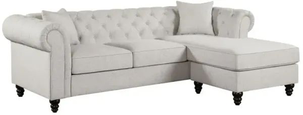 Cecilia - Upholstered Tufted Sectional - Oatmeal