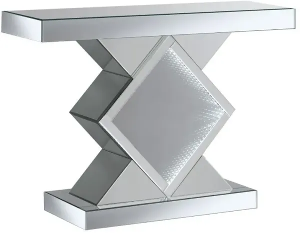 Andorra - Infinity Mirror LED Entryway Console Table - Silver