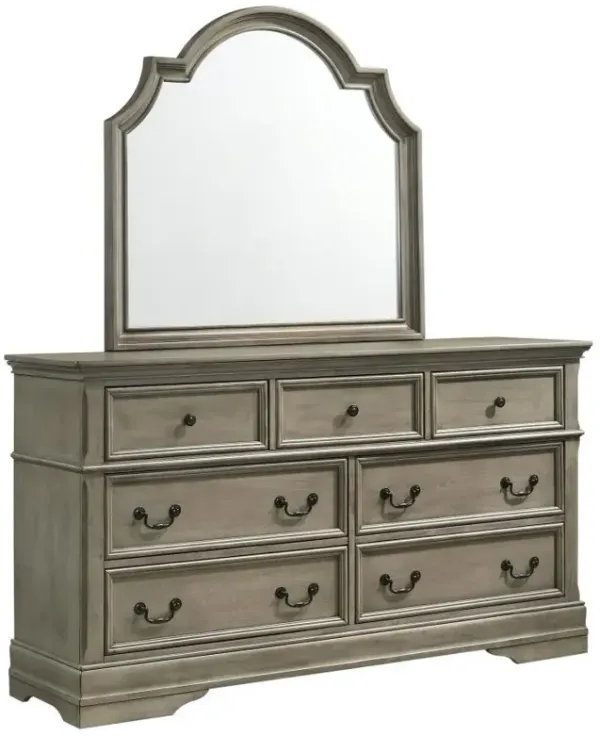 Manchester - 7-Drawer Dresser With Mirror - Wheat Brown
