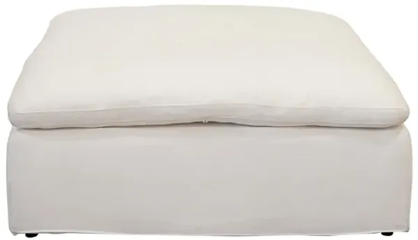 Harper Luxe - Chenille Ottoman - White