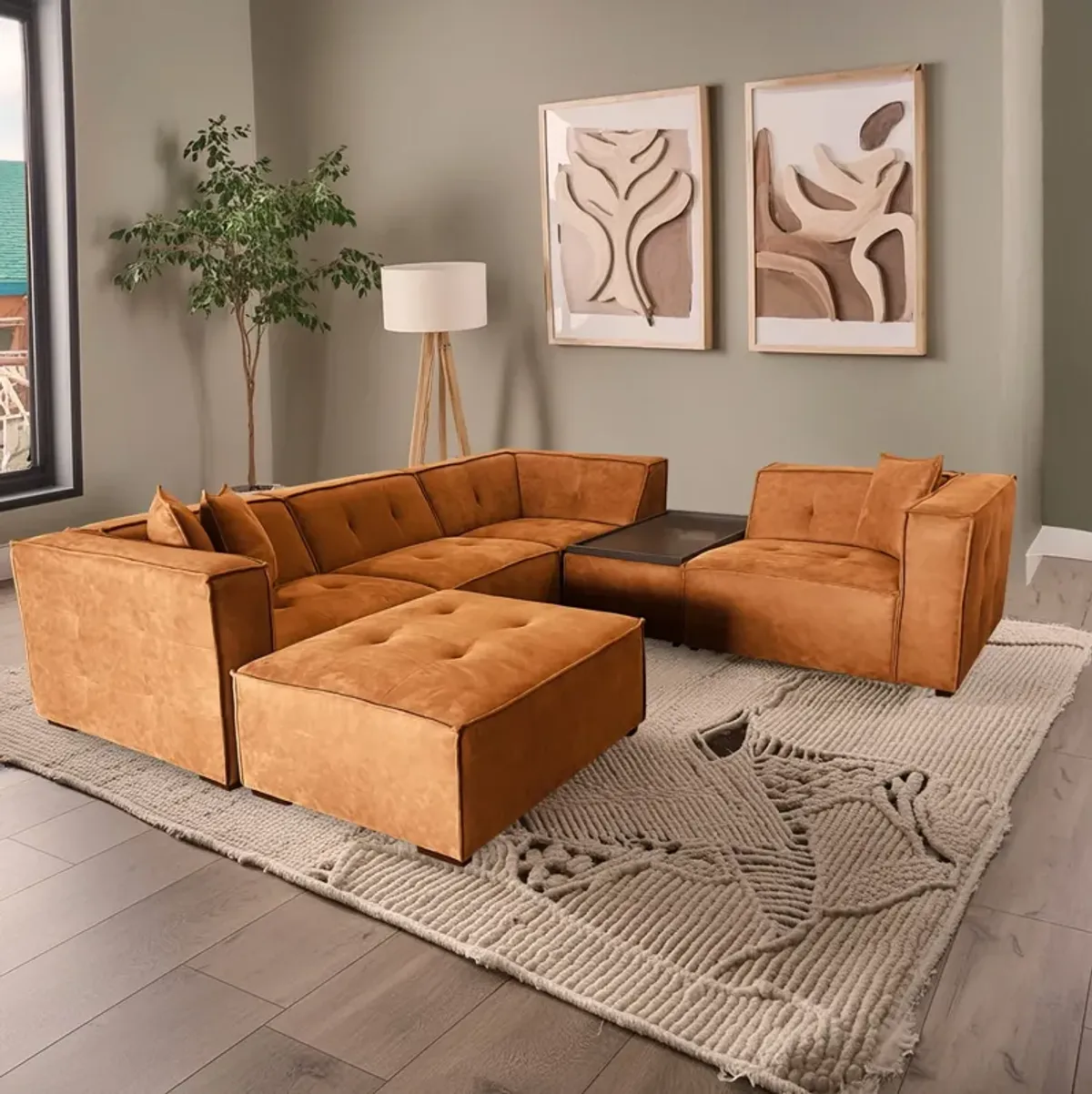 Logan - Modular Sofa Armless - Brown