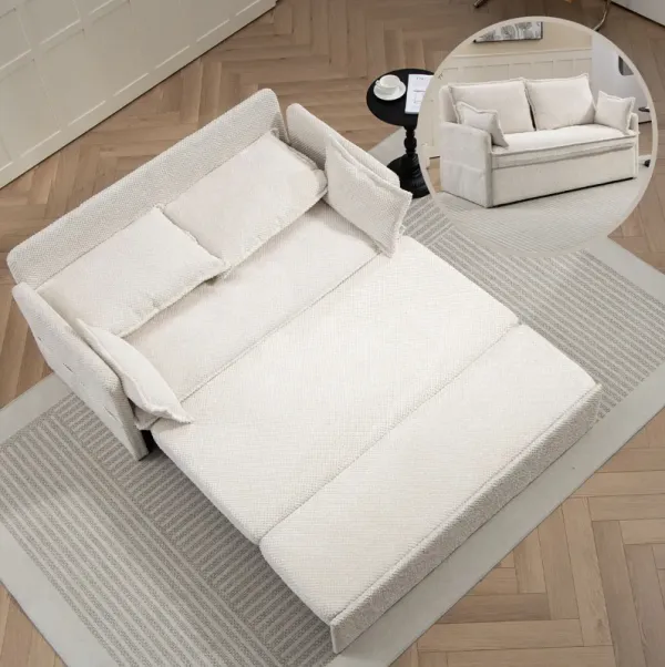 Pull Out Sofa Bed, Corduroy Convertible Sleeper Sofa Couch, Side Storage, And USB / C - Type Charging Ports Chair