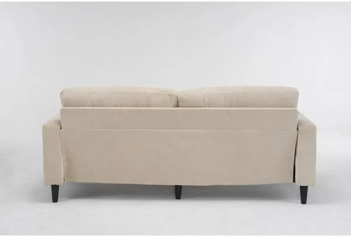 3 Seat L-Shaped Chenille Sofa With Removable And Storage Ottoman, Side Storage, And USB / C - Type Charging Ports Sofa For Living Room
