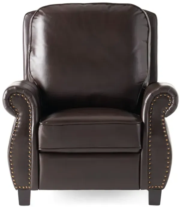 Wide Manual Club Recliner - Brown